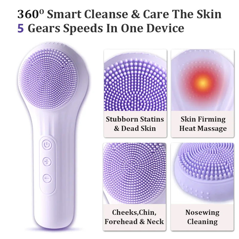 Brosse Nettoyante Sonique Étanche — Rechargeable | Nettoyage Profond du Visage